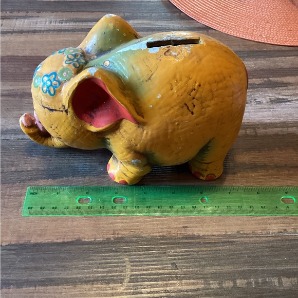 Vintage LOBECO Orange Elephant Bank - Picture 6 of 7
